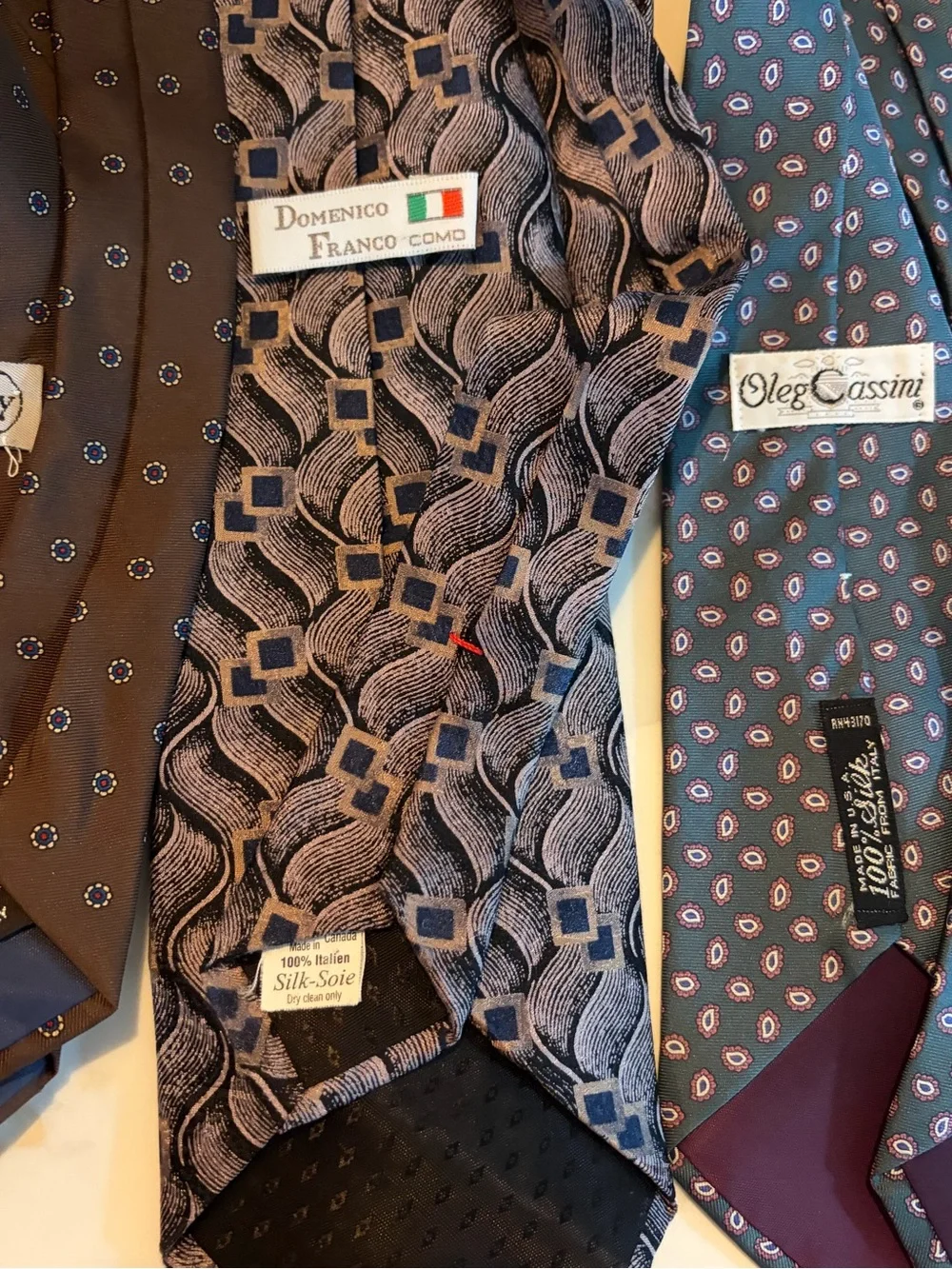 Oleg Cassini ties bergamo teal